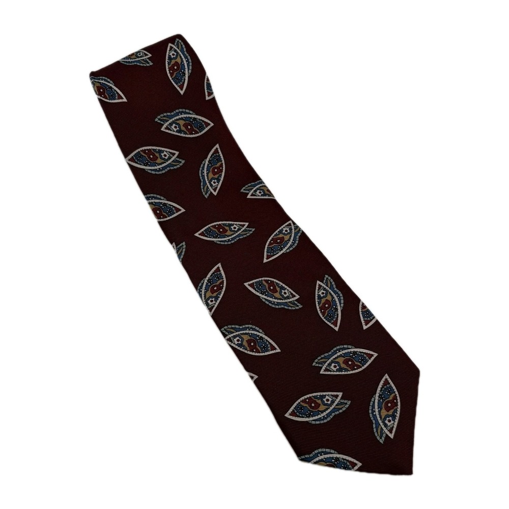 Jacques Estier Pure Silk Red Paisley USA Made‎ Vintage Classic Necktie